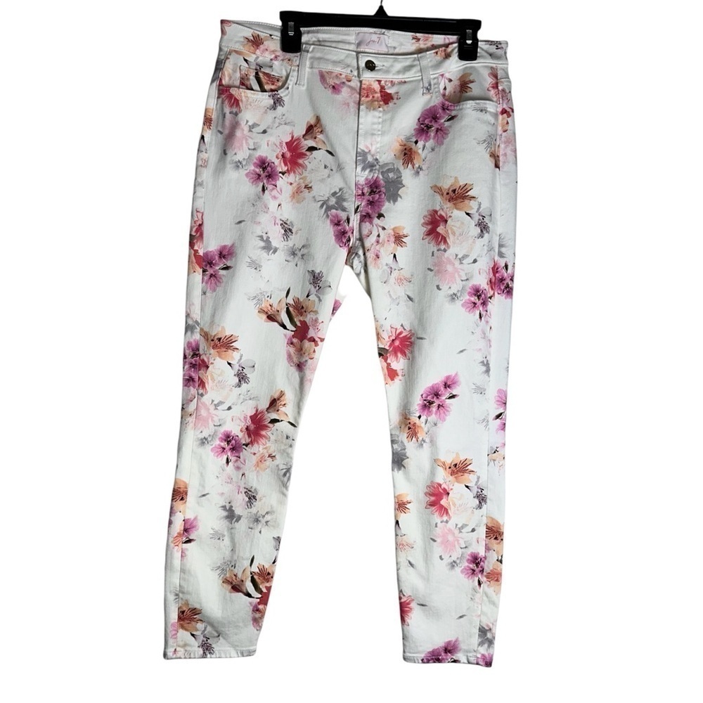 NWT 7 For All Mankind Jen 7 Women's Size 16 Summer Flowers‎ Off White Jeans